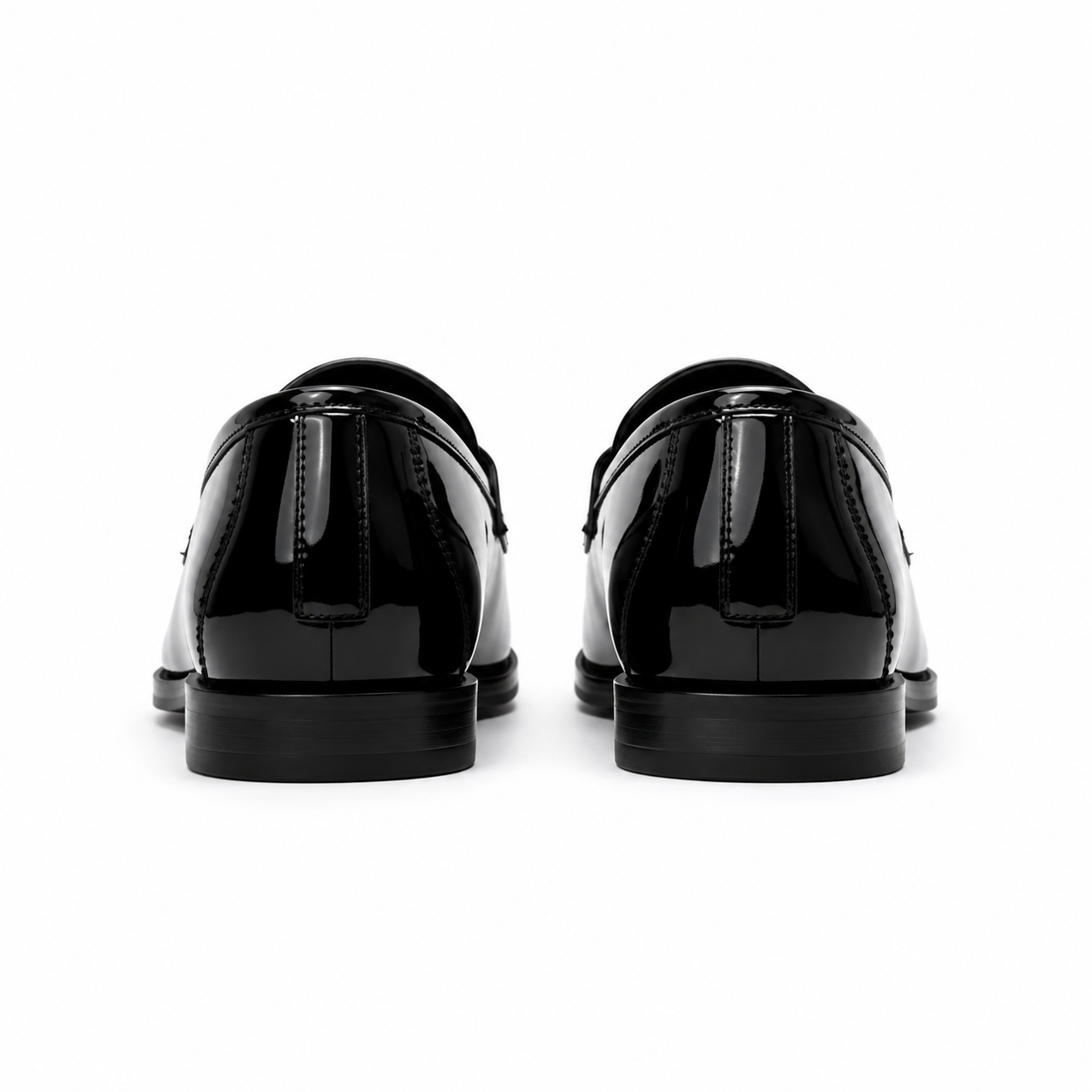 Full Grain Patent Leather Moccasin Shoes 901BK